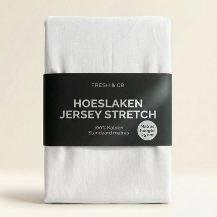 Hoeslaken - Katoen Jersey Stretch - Wit