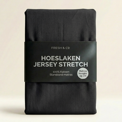 Hoeslaken - Katoen Jersey Stretch - Zwart