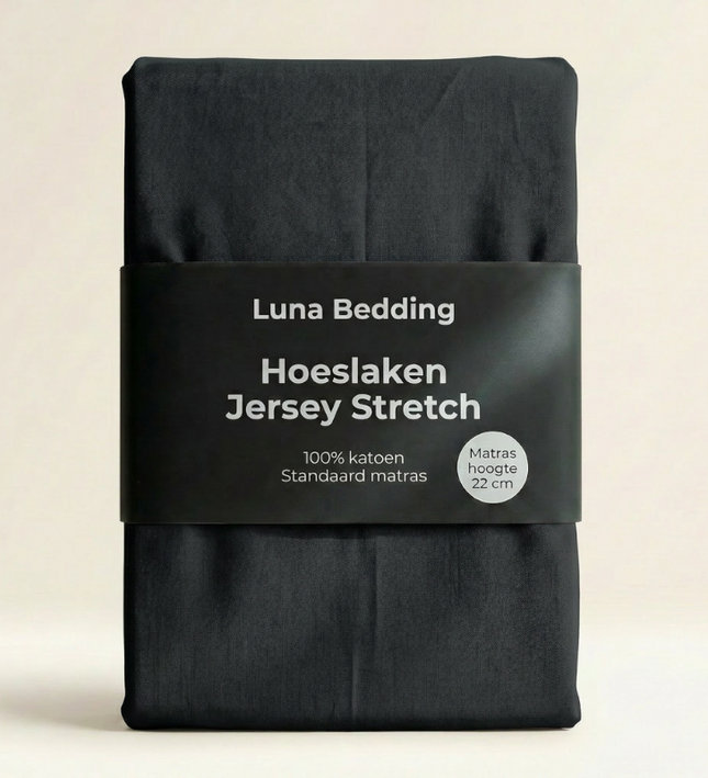 Hoeslaken - Jersey Stretch - Zwart