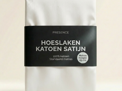 Hoeslaken - Katoen Satijn - Wit