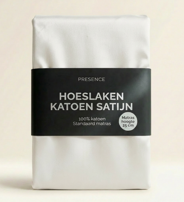 Hoeslaken - Katoen Satijn - Wit