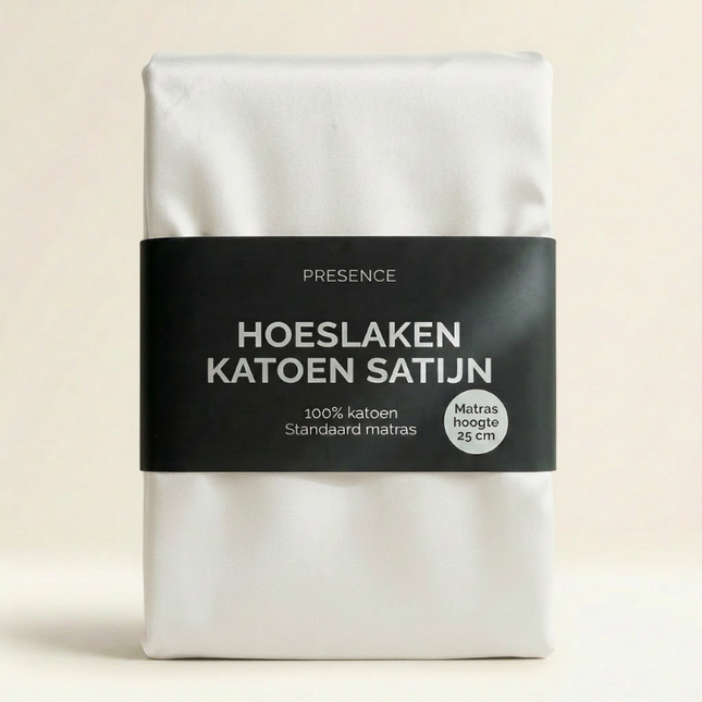 Hoeslaken - Katoen Satijn - Wit