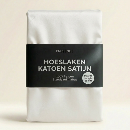 Hoeslaken - Katoen Satijn - Wit