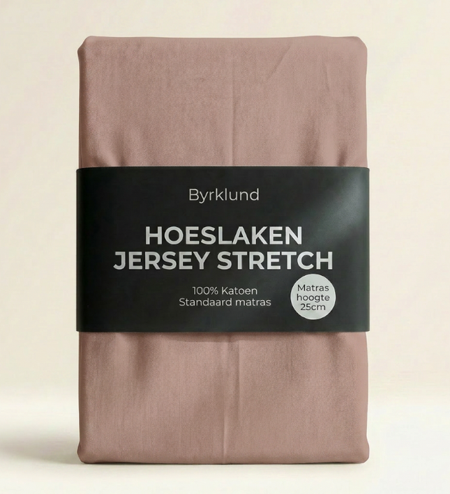 Hoeslaken Katoen - Jersey Stretch - Oud Roze