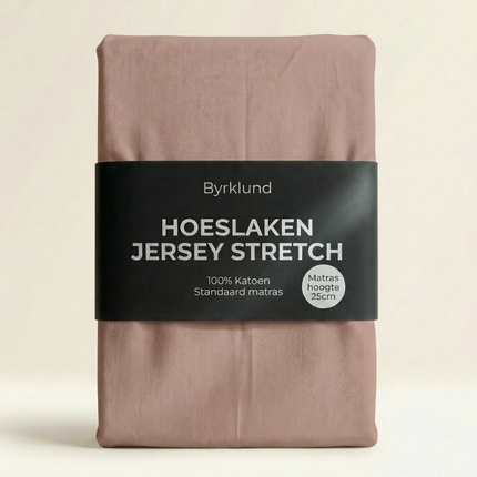 Hoeslaken Katoen - Jersey Stretch - Oud Roze