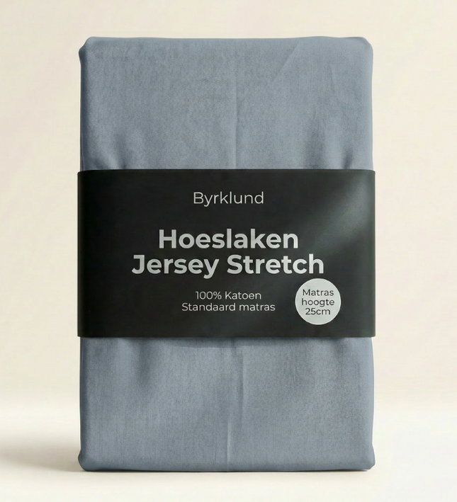 Hoeslaken Katoen - Jersey Stretch - Blauw