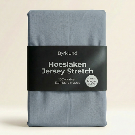Hoeslaken Katoen - Jersey Stretch - Blauw