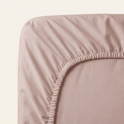 Hoeslaken percale katoen oud roze