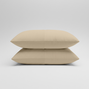 2-PACK Kussenslopen Waffle - Zand