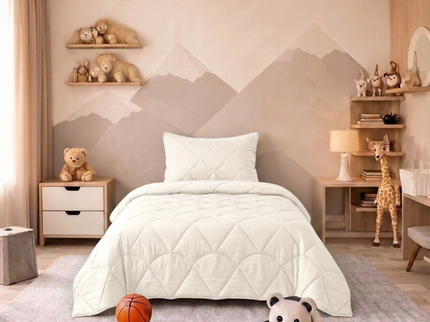 Kids Lazy Dekbed Zonder Overtrek - Velvet - Beige/Off White