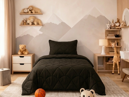 Kids Lazy Dekbed Zonder Overtrek - Velvet - Zwart