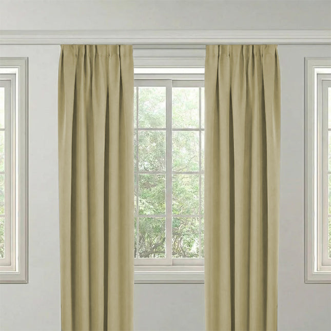 Gordijnen Verduisterend & Isolerend - Haken - Beige