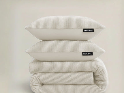 Dekbedovertrek Teddy Rib - Creme/Off White
