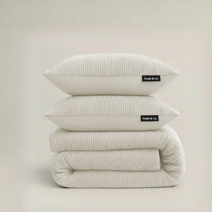 Dekbedovertrek Summer Teddy Rib - Creme/Off White