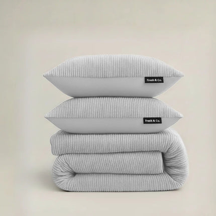 Dekbedovertrek Summer Teddy Rib - Licht Grijs