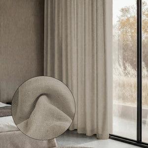 Gordijnen met Linnen Look - Ringen - Beige