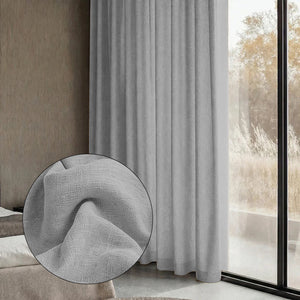 Gordijnen met Linnen Look - Ringen - Grijs