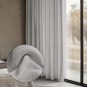 Gordijnen met Linnen Look - Ringen - Off White