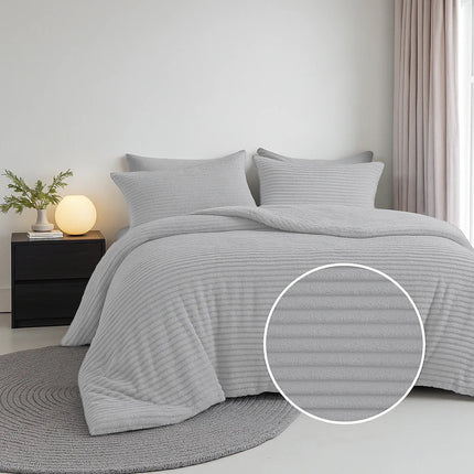 Dekbedovertrek Summer Teddy Rib - Licht Grijs