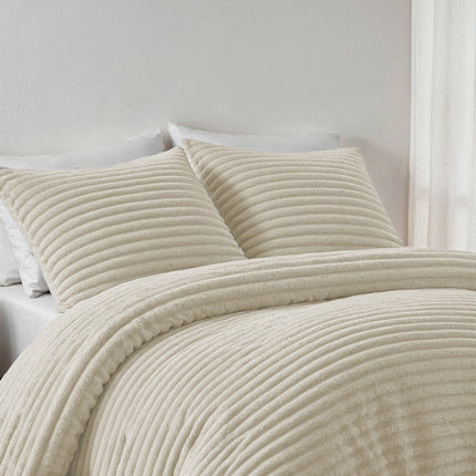 Dekbedovertrek Summer Teddy Rib - Creme/Off White