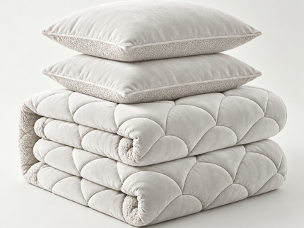 Lazy Dekbed Zonder Overtrek Teddy en Velvet - Beige