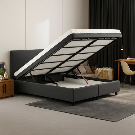 Boxspring Julia met opbergruimte - Zwart