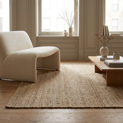 Jute Wol Katoen Vloerkleed  - Beige