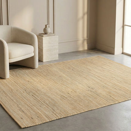 Jute Wol Katoen Vloerkleed  - Beige