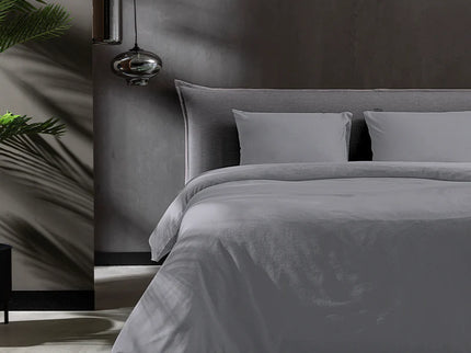 Flanel Dekbedovertrek + Hoeslaken - Lichtgrijs