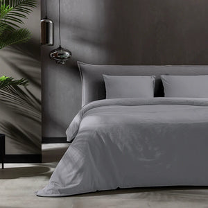 Flanel Dekbedovertrek + Hoeslaken - Lichtgrijs