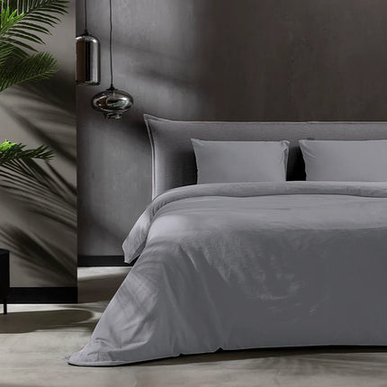 Flanel Dekbedovertrek + Hoeslaken - Lichtgrijs