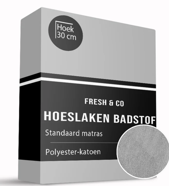 Hoeslaken - Badstof - Lichtgrijs