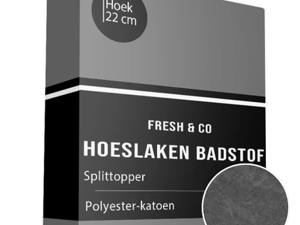 Splittopper Hoeslaken - Badstof - Antraciet