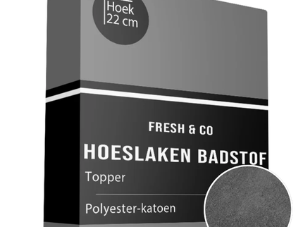 Topper Hoeslaken - Badstof - Antraciet