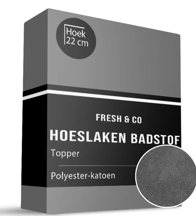 Topper Hoeslaken - Badstof - Antraciet