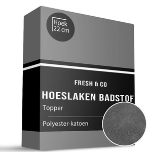 Topper Hoeslaken - Badstof - Antraciet