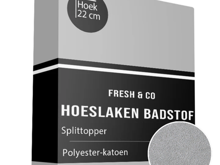 Splittopper Hoeslaken - Badstof - Grijs