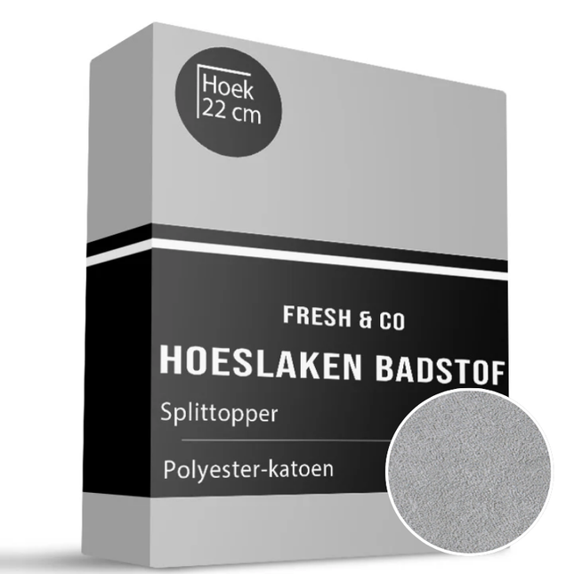 Splittopper Hoeslaken - Badstof - Grijs