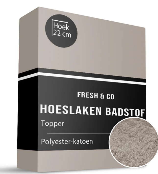 Topper Hoeslaken - Badstof - Taupe