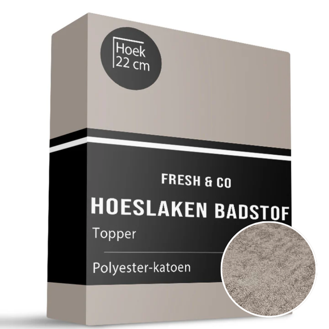 Topper Hoeslaken - Badstof - Taupe