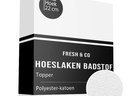 Topper Hoeslaken - Badstof  - Wit