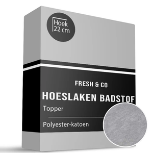 Topper Hoeslaken - Badstof - Lichtgrijs