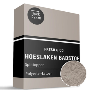 Splittopper Hoeslaken - Badstof - Taupe
