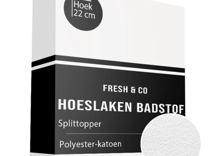 Splittopper Hoeslaken - Badstof - Wit