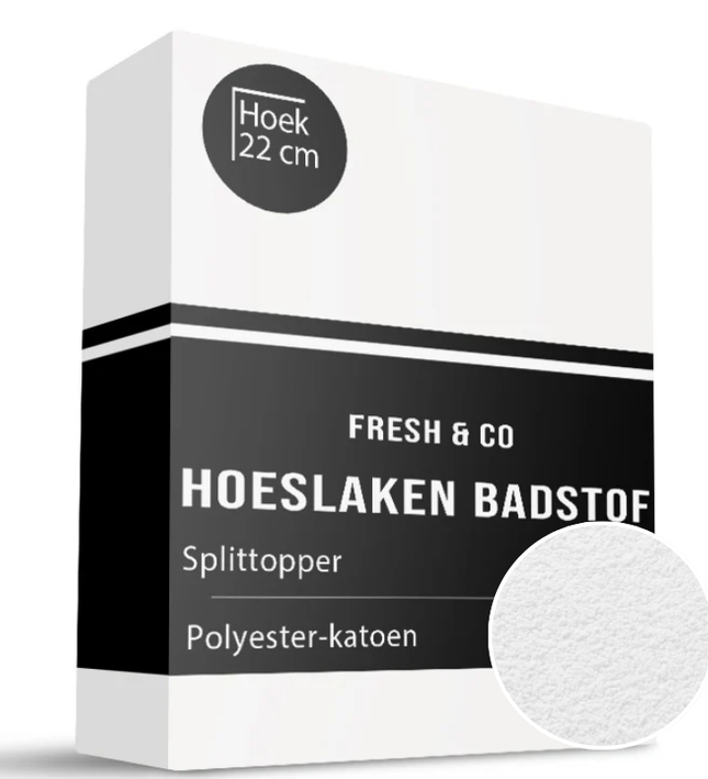 Splittopper Hoeslaken - Badstof - Wit