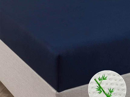 Hoeslaken - Bamboe Stretch - Navy