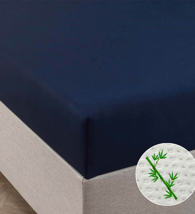 Hoeslaken - Bamboe Stretch - Navy
