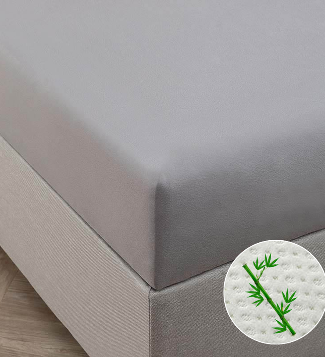 Hoeslaken - Bamboe Stretch - Licht Grijs