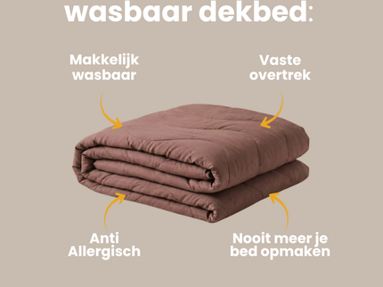 Easy Dekbed Zonder Overtrek Wave Uni - Bruin