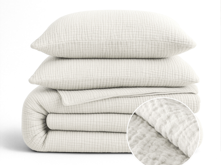 Lazy Dekbed Zonder Overtrek - Katoen Mousseline - Beige